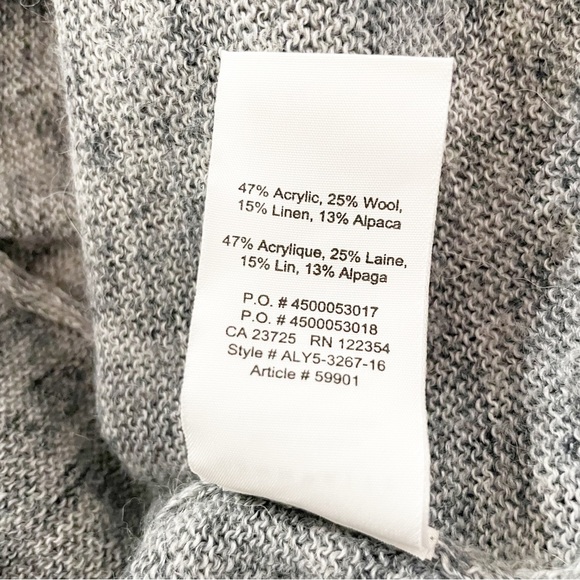 Community Aritzia Wool Blend Knit Grey/Black Short Sleeve Cape Size XXS/XS - Picture 7 of 7